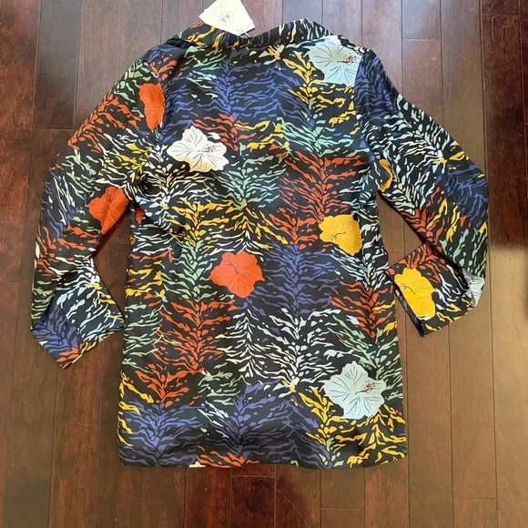 Carolina K NWT Terra Blazer Size M Animal Print Lightweight Floral Colorful - Picture 5 of 7